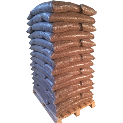 træpiller 8 mm - palle med 56 poser á 16 kg/896 kg